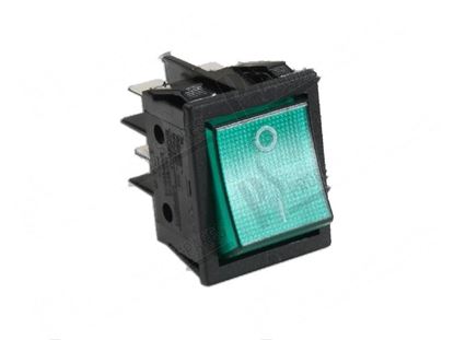 Billede af Green double-pole backlit switch 22x30 mm; 0-I for Zanussi, Electrolux Part# 4158