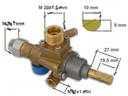 Bild von Valved gas tap PEL 22SV with safety device for Zanussi, Electrolux Part# 52432