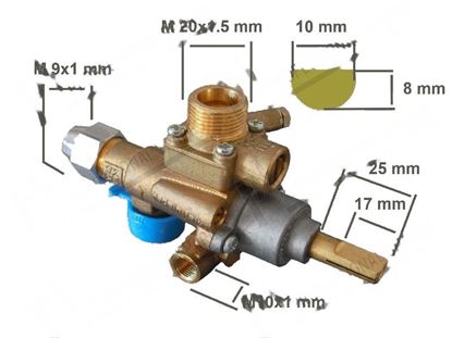 Bild von Valved gas tap PEL 22SV with safety device for Zanussi, Electrolux Part# 53449
