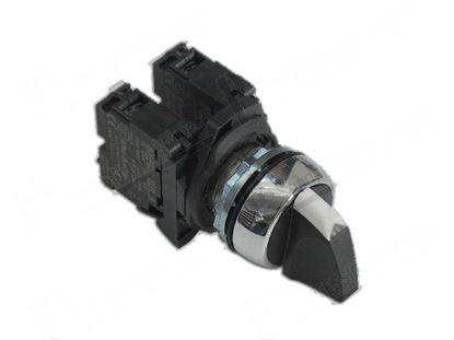 Foto de Black rotary switch  22 mm - 3 pos. 1-0-2 unstable for Zanussi, Electrolux Part# 54422