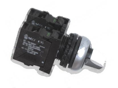 Foto de Black rotary switch  28 mm - 2 pos. 0-1 fixed for Zanussi, Electrolux Part# 54482