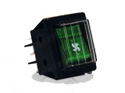 Billede af Green double-pole backlit switch 22x30 mm for Zanussi, Electrolux Part# 54552
