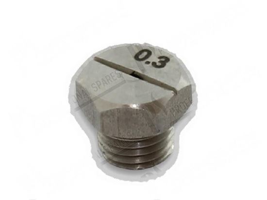 Bild von Rinse nozzle 1/16" NPT - H=9,6 mm -  0,3 mm for Meiko Part# 472030