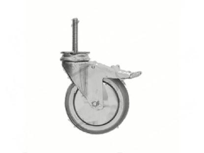 Picture of Swivel castor with lock  125x30 mm - inox for Convotherm Part# 3303456