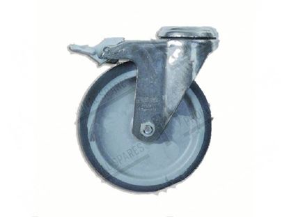 Obrazek Swivel castor with brake  125x30 mm - INOX for Convotherm Part# 6014052