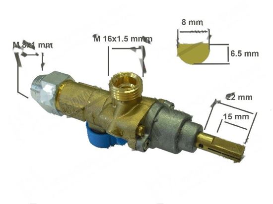 Obrázek z Valved gas tap PEL 20S with safety device for Modular Part# 67100000 