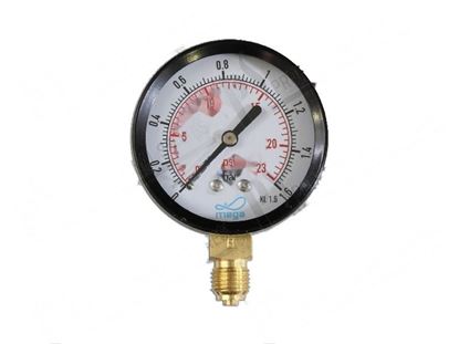 Immagine di Manometer 0 ·1,6 bar  63 mm; bottom connection  1/4" BSP for Hobart Part# 00229583001, 00-229583-001, 2295831, 229583-1