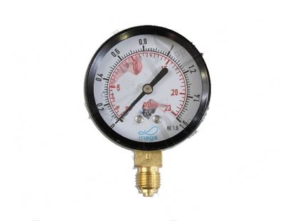 Foto de Manometer 0 ·1,6 bar  63 mm; bottom connection  1/4" BSP for Hobart Part# 00229583001, 00-229583-001, 2295831, 229583-1