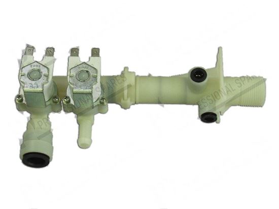 Immagine di Water inlet assembly 230V 8.4VA 3/4" - 2 coils for Zanussi, Electrolux Part# 0C6225