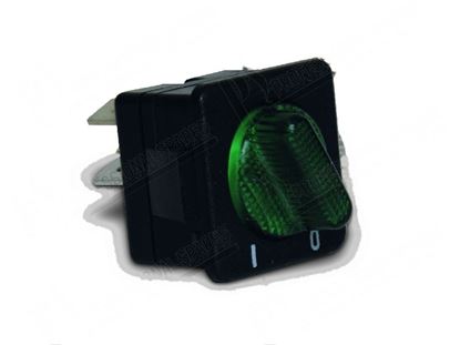 Billede af Green double-pole backlit switch 25x25 mm; 0-I for Zanussi, Electrolux Part# 0K4925