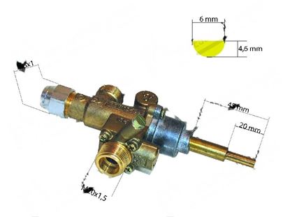 Bild von Valved gas tap PEL 22SV with safety device for Zanussi, Electrolux Part# 0K5757