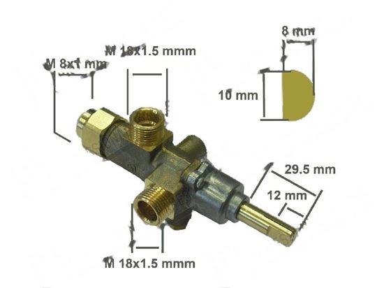 Obrázek z Valved gas tap CAL-3200 for Fagor Part# 12009462 U702101000 