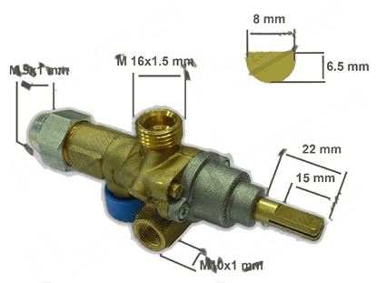 Afbeeldingen van Valved gas tap PEL 21S with safety device for Modular Part# 1700500
67100100