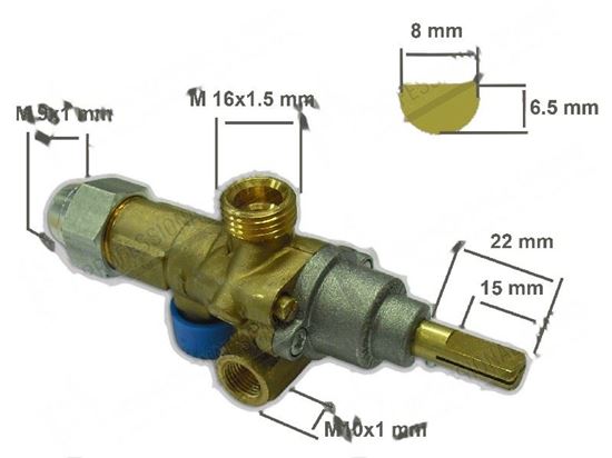 Picture of Valved gas tap PEL 21S with safety device for Modular Part# 1700500
67100100