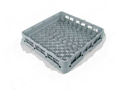 Foto de Basket 500x500xh105 mm - grey 18 flat plates, 12 soup plates for Zanussi, Electrolux Part# 68692